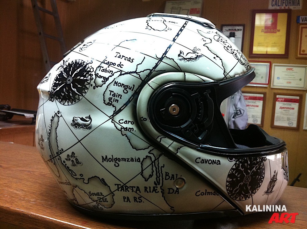Аэрография мотоциклетного шлема